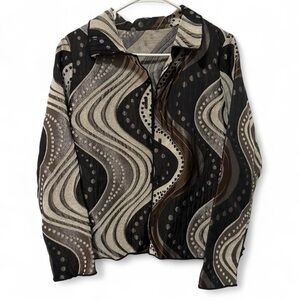 Abstract Winding River Vintage Reversible Jacket